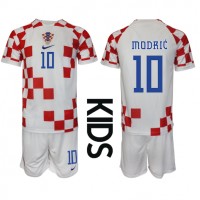 Dres Hrvatska Luka Modric #10 Domaci za djecu SP 2022 Kratak Rukav (+ kratke hlače)